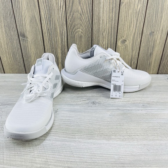 Adidas Crazyflight Volleyball Shoes White Silver Grey IG3970 Womens Size: 8.5